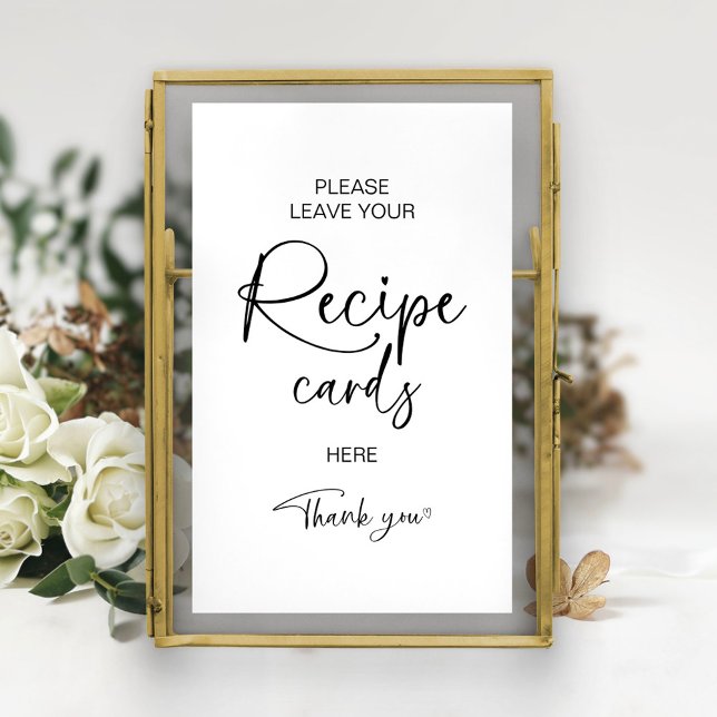 Affiche Panneau de carte de recette de douche de mariée (Créateur téléchargé)