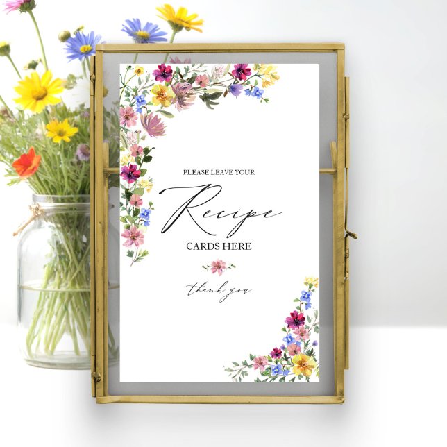 Affiche Panneau de carte de recette de douche de mariée Bo (Créateur téléchargé)