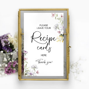 Affiche Panneau de carte de recette de douche de mariée de