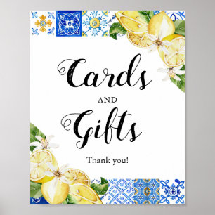 Affiche Panneau de carte et de cadeau de citrons de carrea
