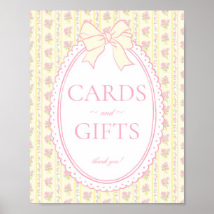 Affiche Panneau de carte et de cadeaux floraux fantaisie v