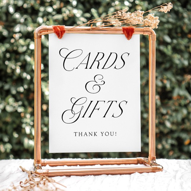 Affiche Panneau de Cartes de Mariage et Cadeaux de Typogra (Créateur téléchargé)