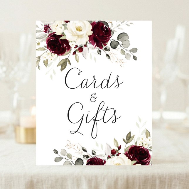 Affiche Panneau de cartes de mariage et cadeaux de verdure (Créateur téléchargé)