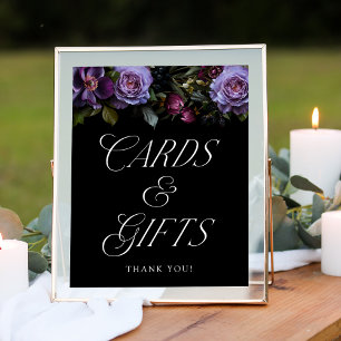 Affiche Panneau de Cartes de Mariage et Cadeaux Floraux Go