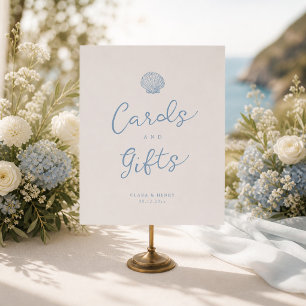 Affiche Panneau de cartes de mariage et de cadeaux côtiers