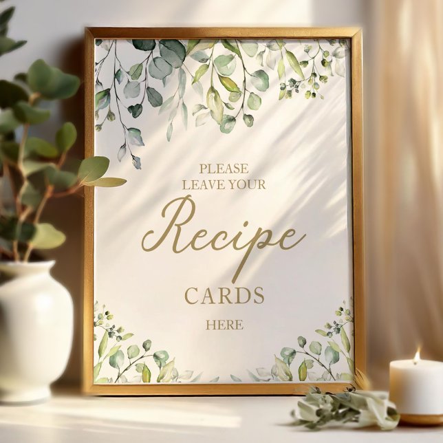 Affiche Panneau de cartes de recette de Baby Shower avec u (Créateur téléchargé)