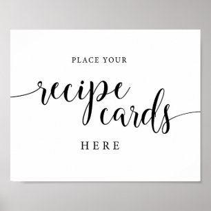Affiche Panneau de Cartes de Recette de Mariage Rustique