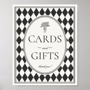 Affiche Panneau de cartes et cadeaux à carreaux Harlequin 