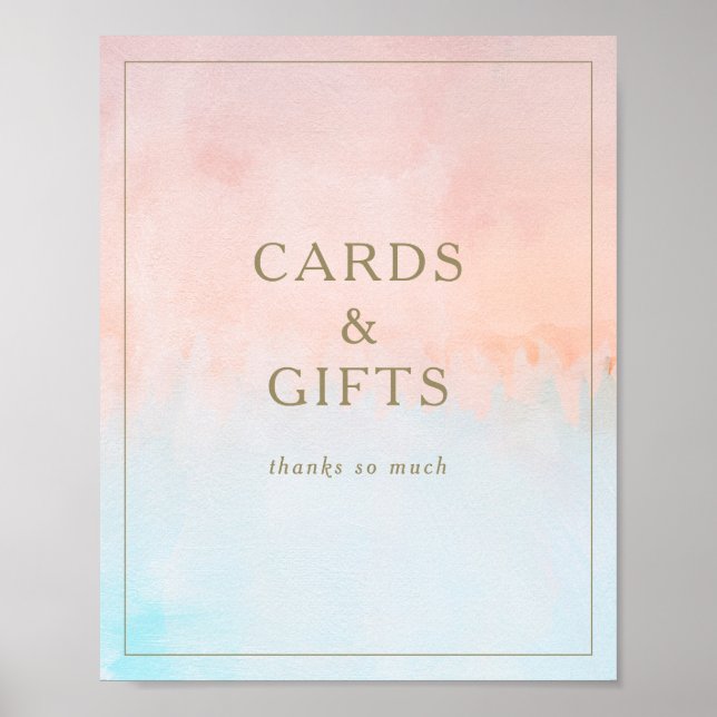 Affiche Panneau de cartes et cadeaux à l'aquarelle de couc (Devant)