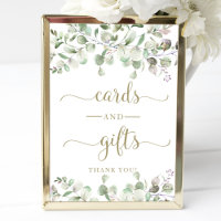 Panneau de cartes et cadeaux aquarelle de verdure