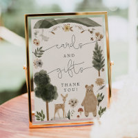 Panneau de cartes et cadeaux Boho Woodland Baby Sh