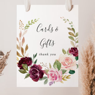 Affiche Panneau de cartes et cadeaux botaniques floraux ru