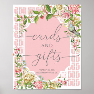 Affiche Panneau de cartes et cadeaux chinois rose