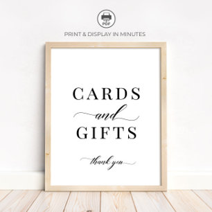 Affiche Panneau de Cartes et Cadeaux Classique Élégant Mod