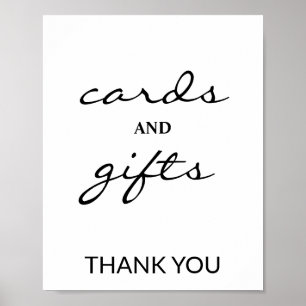 Affiche Panneau de cartes et cadeaux de calligraphie noire