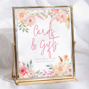 Affiche Panneau de cartes et cadeaux de douche de mariée F