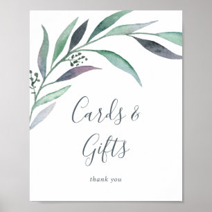 Affiche Panneau de cartes et cadeaux de eucalyptus violet
