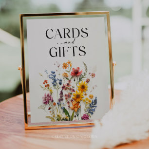 Affiche Panneau de cartes et cadeaux de fleurs sauvages pr