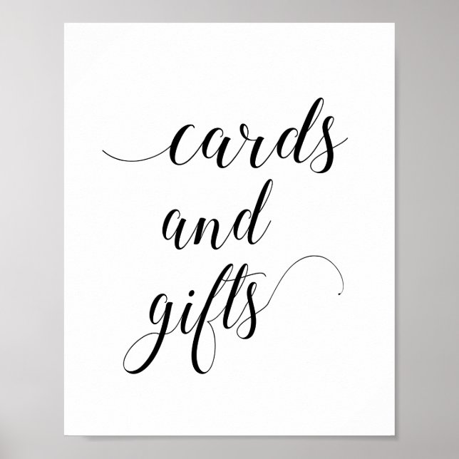 Affiche Panneau de cartes et cadeaux de mariage élégants (Devant)