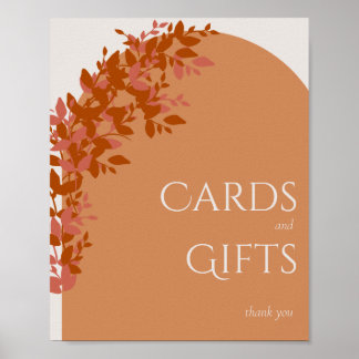 Affiche Panneau de cartes et cadeaux de Terracotta Feuille