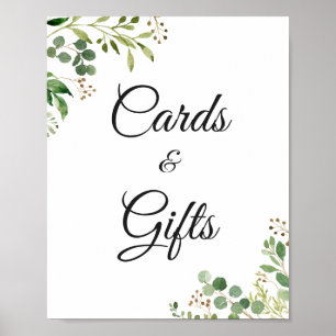Affiche Panneau de cartes et cadeaux de verdure d'eucalypt