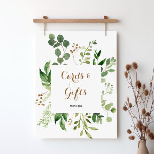 Affiche Panneau de cartes et cadeaux de verdure d'eucalypt