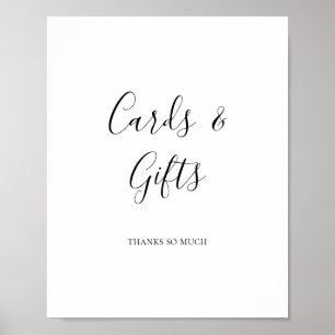 Affiche Panneau de cartes et cadeaux élégants simples
