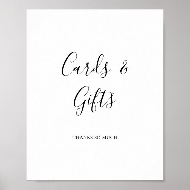Affiche Panneau de cartes et cadeaux élégants simples (Devant)