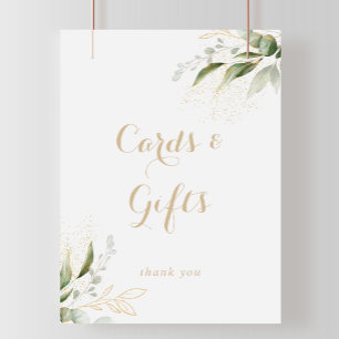 Affiche Panneau de cartes et cadeaux en eucalyptus vert sa