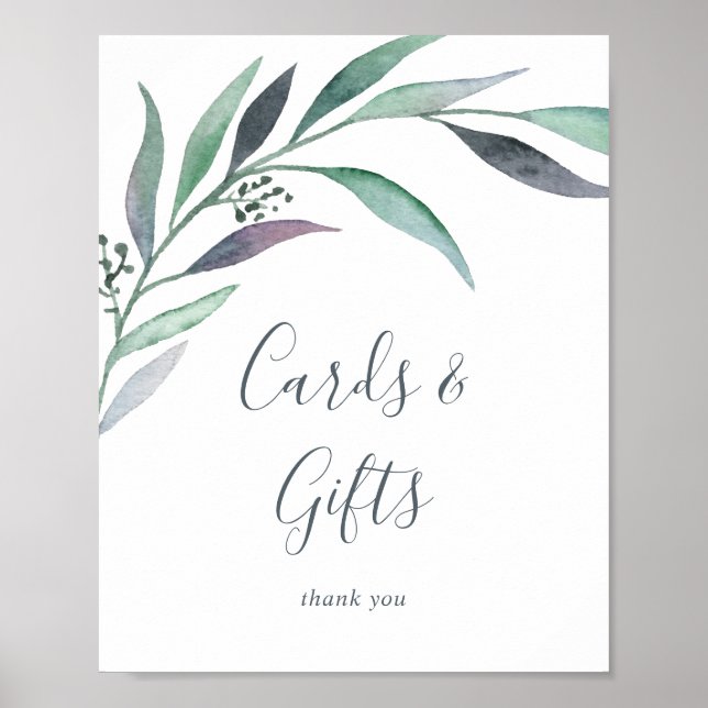 Affiche Panneau de cartes et cadeaux Eucalyptus violet et  (Devant)