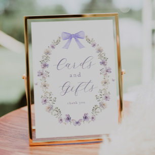 Affiche Panneau de cartes et cadeaux Fleur sauvage pourpre