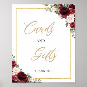 Affiche Panneau de Cartes et Cadeaux Floraux Rose Bourguig