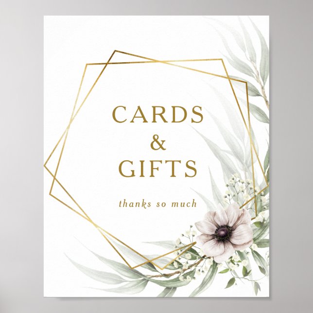 Affiche Panneau de cartes et cadeaux géométriques Eucalypt (Devant)