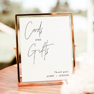 Affiche Panneau de Cartes et Cadeaux Minimaliste, Mariage