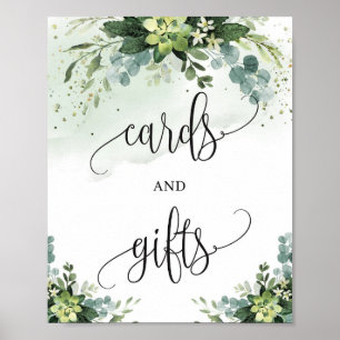 Affiche Panneau de cartes et de cadeaux de eucalyptus succ