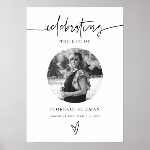 Affiche Panneau de célébration de la vie funéraire commémo