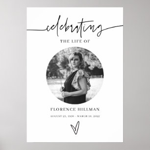 Affiche Panneau de célébration de vie funéraire minimale e