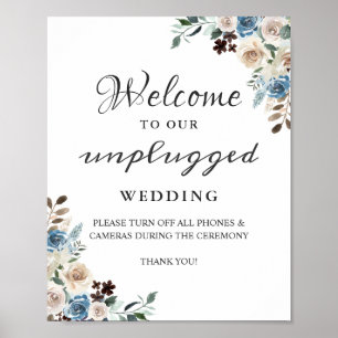 Affiche Panneau de cérémonie de mariage débranché Boho Flo