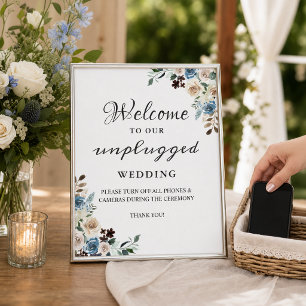 Affiche Panneau de cérémonie de mariage débranché Boho Flo