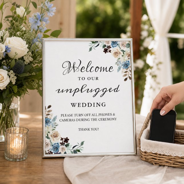 Affiche Panneau de cérémonie de mariage débranché Boho Flo (Créateur téléchargé)
