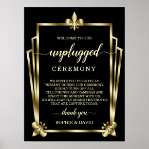 Affiche Panneau de cérémonie de mariage débranché Glam Gol