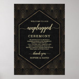Affiche Panneau de cérémonie de mariage Glam Gatsby 20s dé