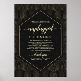 Affiche Panneau de cérémonie de mariage Glam Gatsby 20s dé