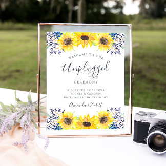 Affiche Panneau de cérémonie Mariage débranchée Flowerfiel