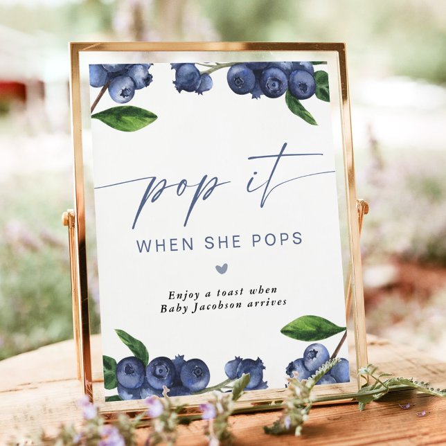 Affiche Panneau de Champagne pour Baby Shower 'Pop When Sh (Créateur téléchargé)