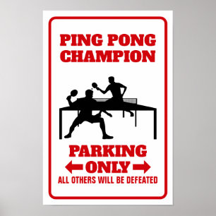 Affiche Panneau de champion de ping-pong, Panneau de stati