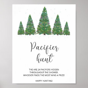 Affiche Panneau de chasse à la tétine d'hiver. Jeu Trouver
