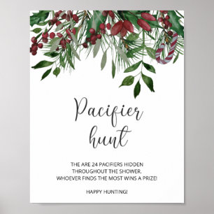Affiche Panneau de chasse à la tétine d'hiver. Jeu Trouver