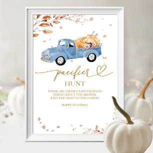 Affiche Panneau de chasse à la tétine pour Baby Shower aut