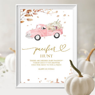 Affiche Panneau de chasse à la tétine pour Baby Shower Fil